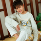 Junior boys' long-sleeve pajama with striped pants