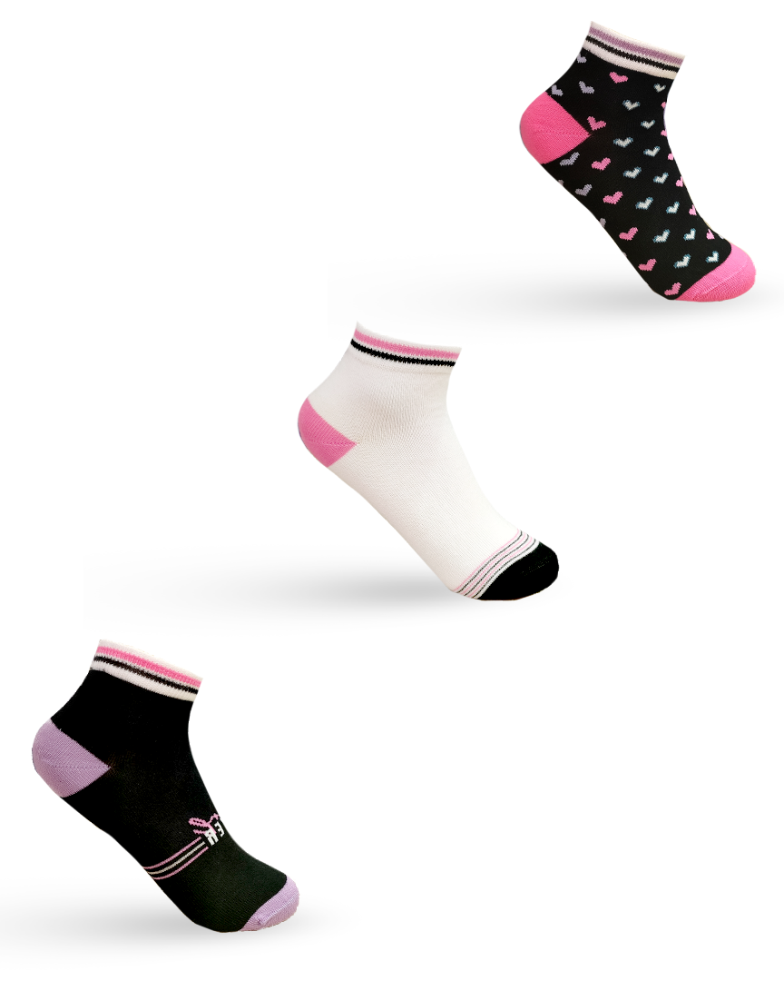Pack of 3 girls' sock plaid