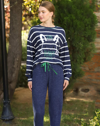 some bunny loves me بيجامه حريمي مطبوعه مقلم