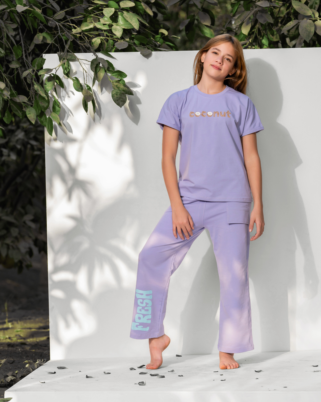 Coconut Girls' Pajamas Short Sleeve with Pants