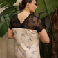 Women's short shirt with half sleeves, lace back, and floral lace