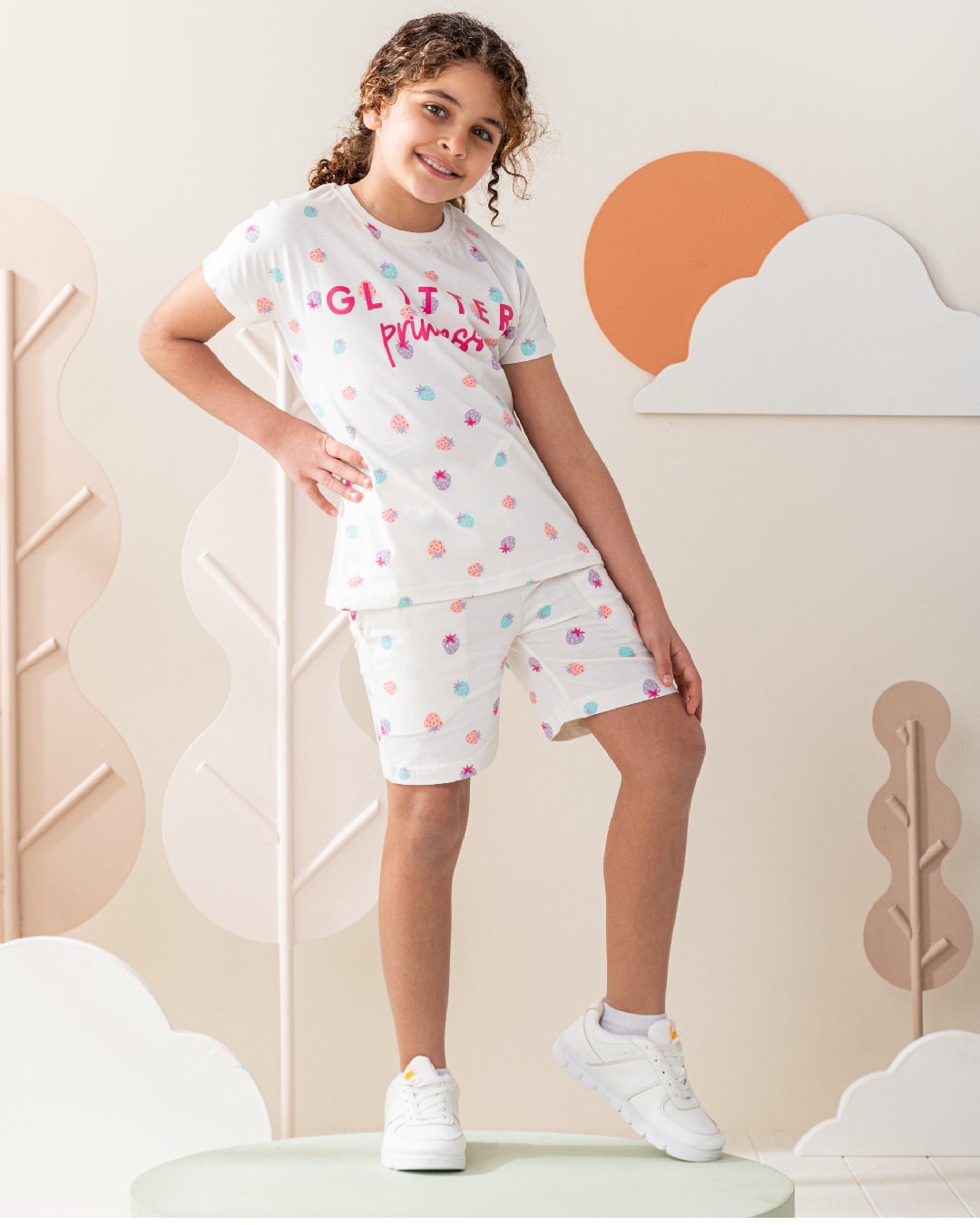 بيجاما شورت قطن نص كُم طباعه فروله