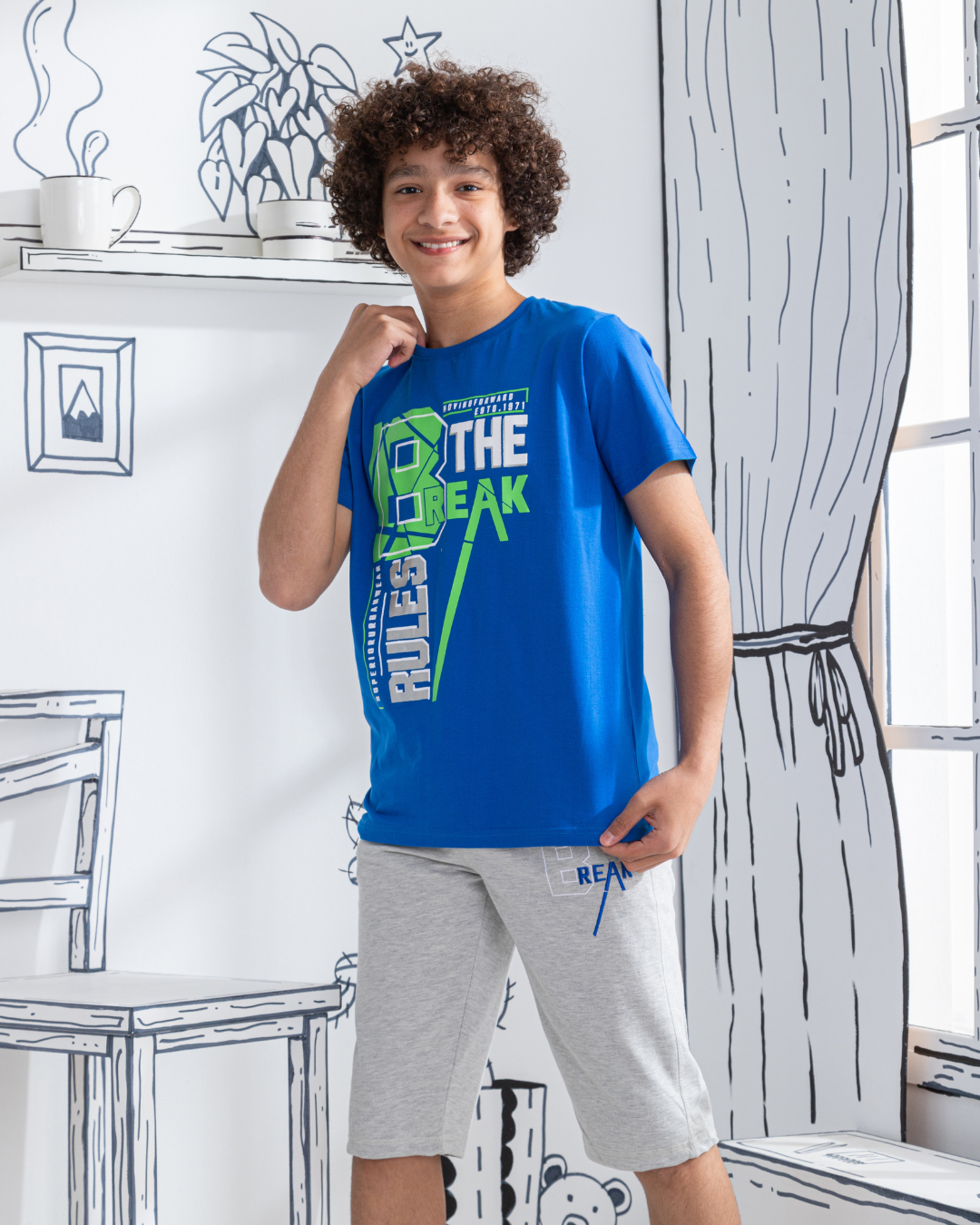 Break Rules بيجامه اولادي طباعة