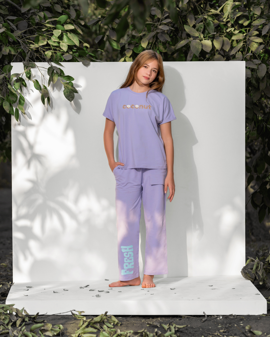 Coconut Girls' Pajamas Short Sleeve with Pants