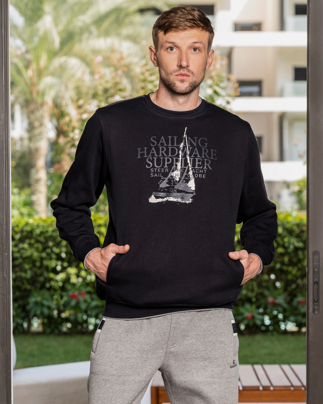 SAILING HARDWARE SUPPLIER Men's pajamas, Rwandan, printed on the chest