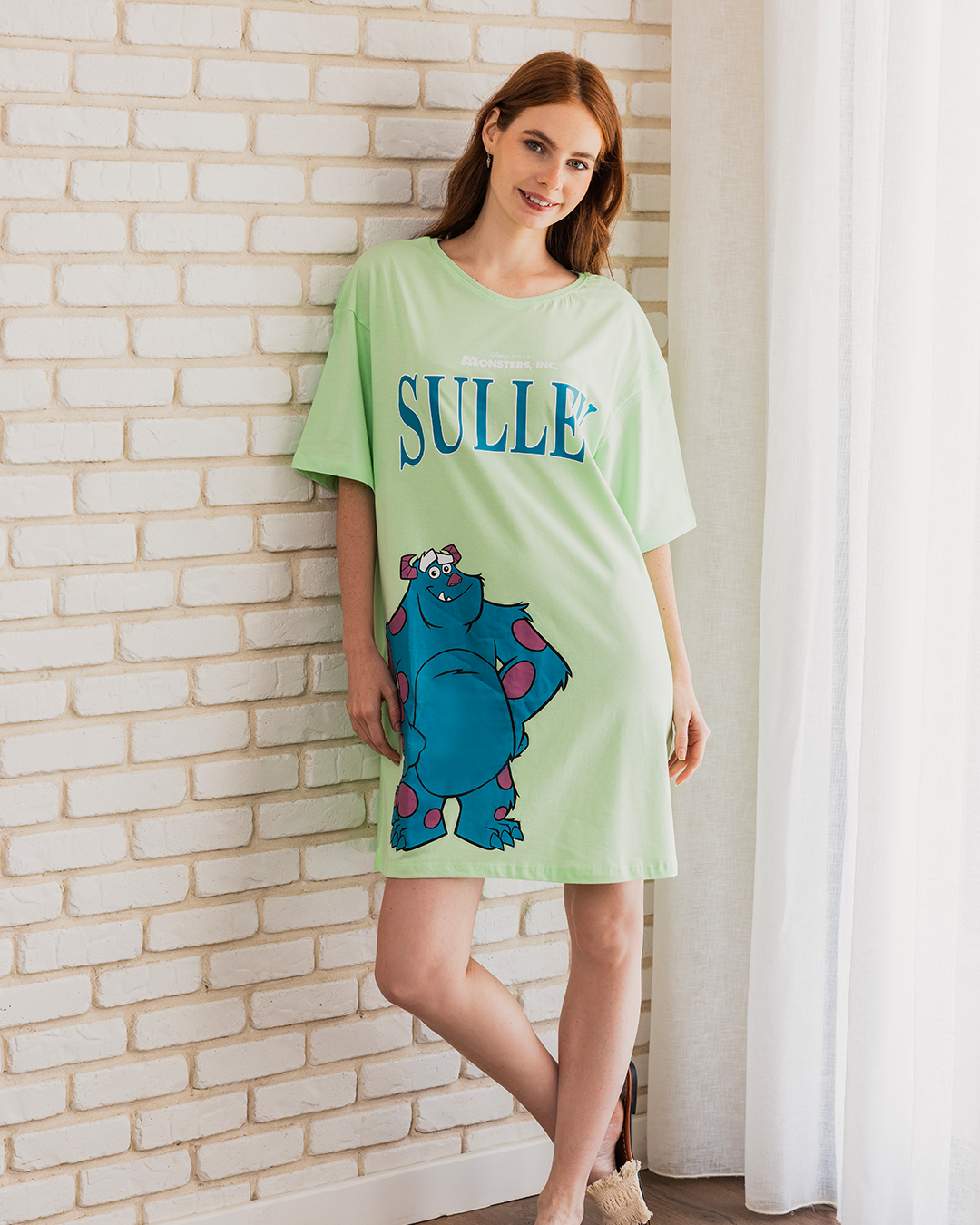 MONSTERS sulley نايت شيرت حريمي نص كم قصير
