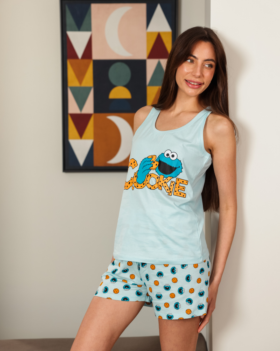 بيجاما حريمي كت و شورت كوكيز