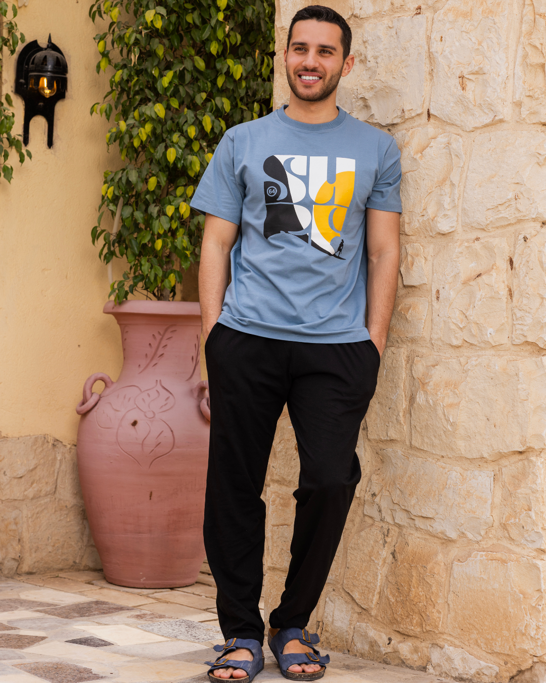 بيجاما رجالي نص كم و بنطلون road 64