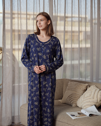 قميص حريمي بكم مطبوع ورق الشجر