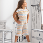 Boho stripe girls jumpsuit with long sleeves