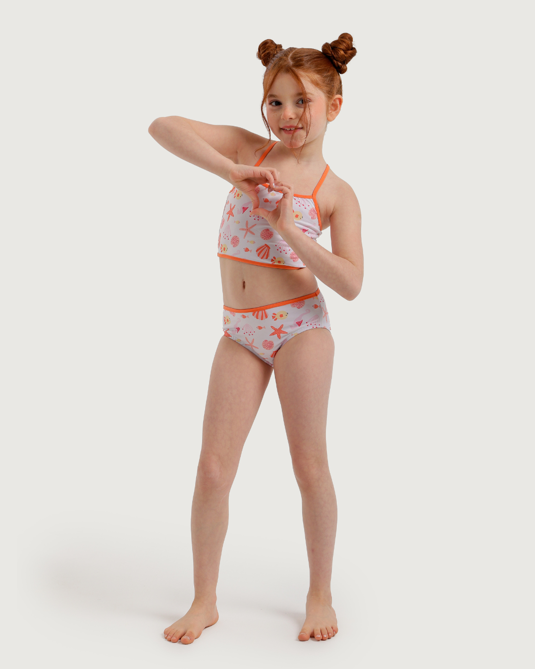 Girls' Two-Piece Seashell Swimsuit