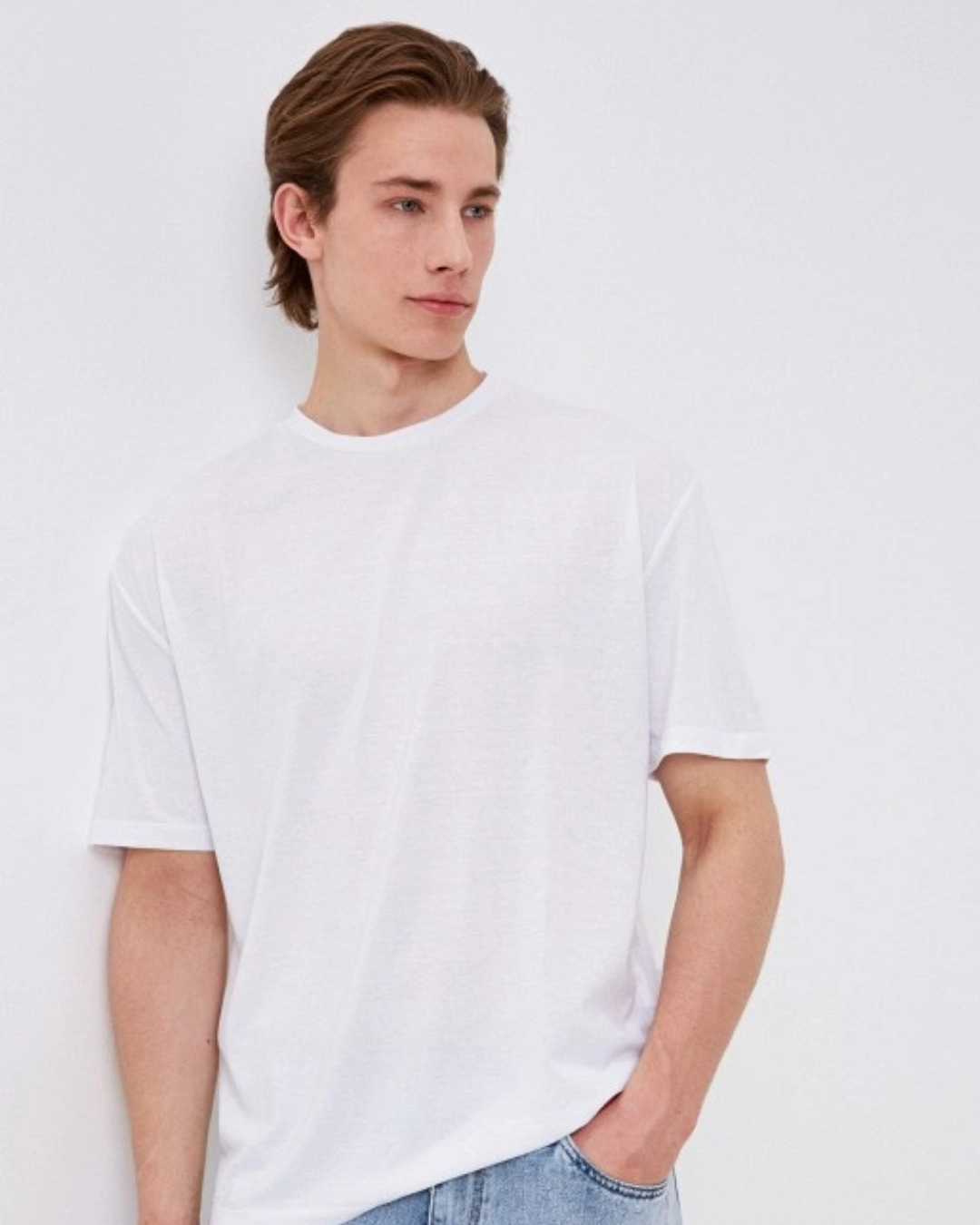 تيشرت رجالي نُص كُم سادة واسع