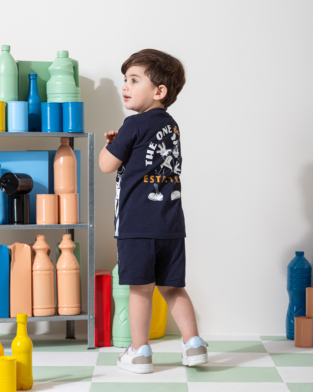 MARVY Goofy The One Only بيجامة اولادي وسط كحلي