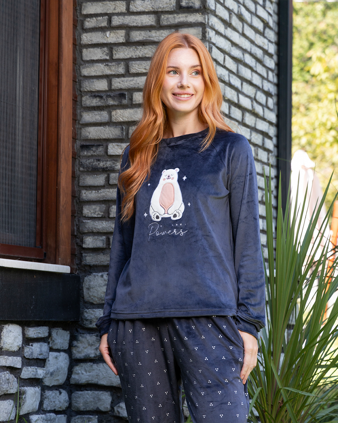 Polar Bear Powers Women's Long Sleeve Raglan Pajamas