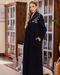 قميص نوم حريمي كاشمير كولشال بجبير مطرز عباد الشمس علي اكتف