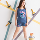 Girls' pajamas, cut shorts, stitch