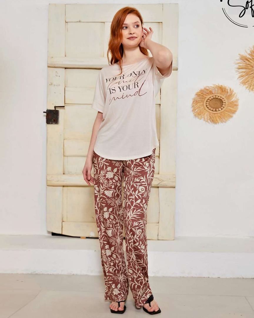 YOUR ONLY Women's Pajama Trousers Floral