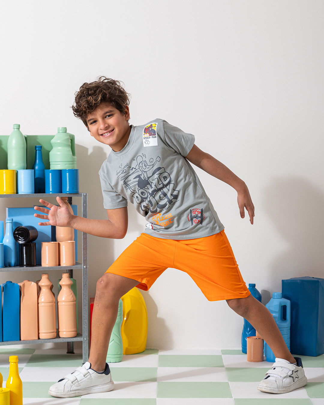 MARVY Donald Duck بيجامة اولادي محير فضي