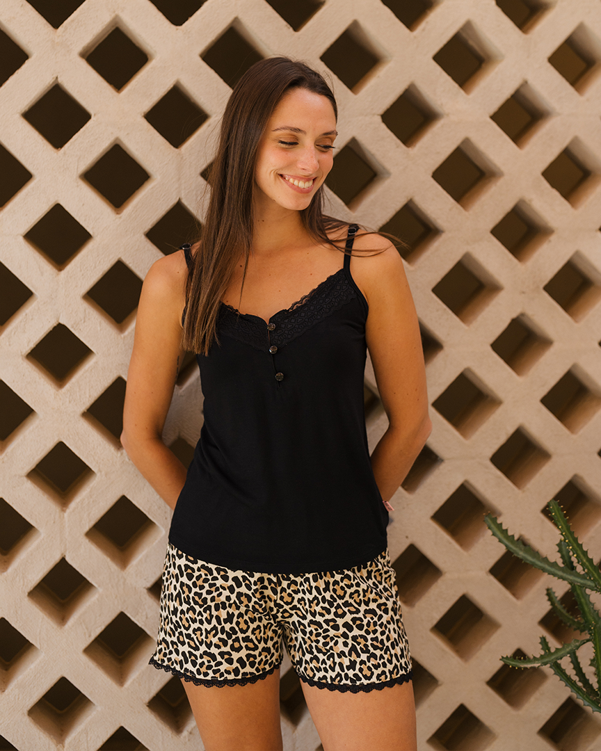 Leopard Women's Lace Pajamas