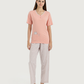 Women's half-sleeved pajamas with embroidery and fabric trousers