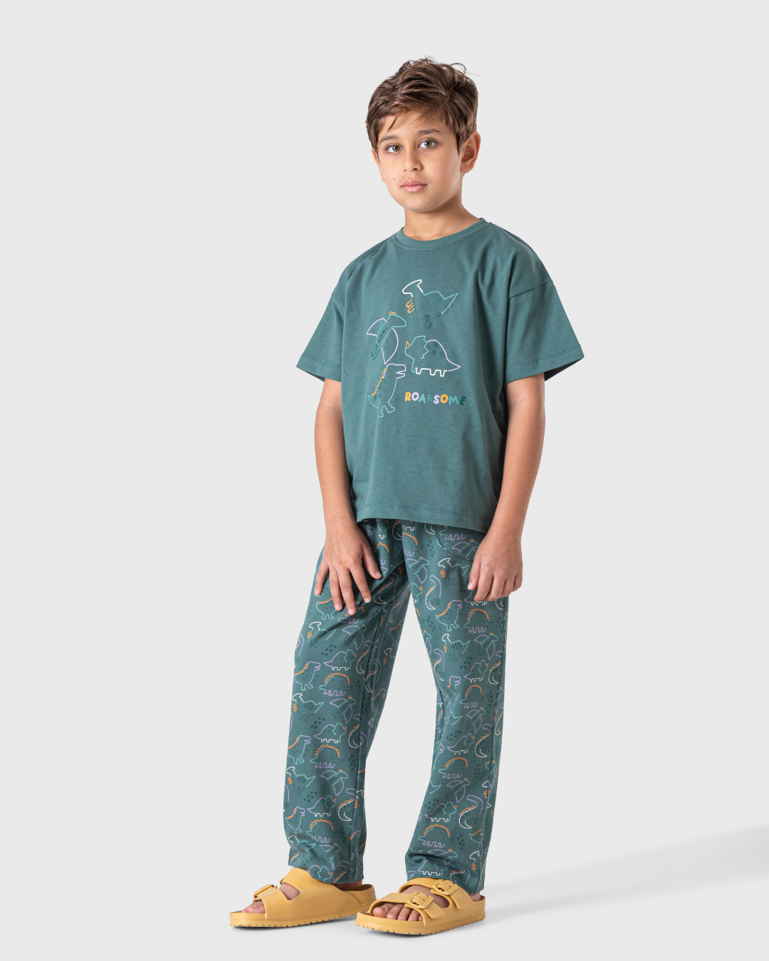 بيجاما اولادي مقاس واسع ديناصورات