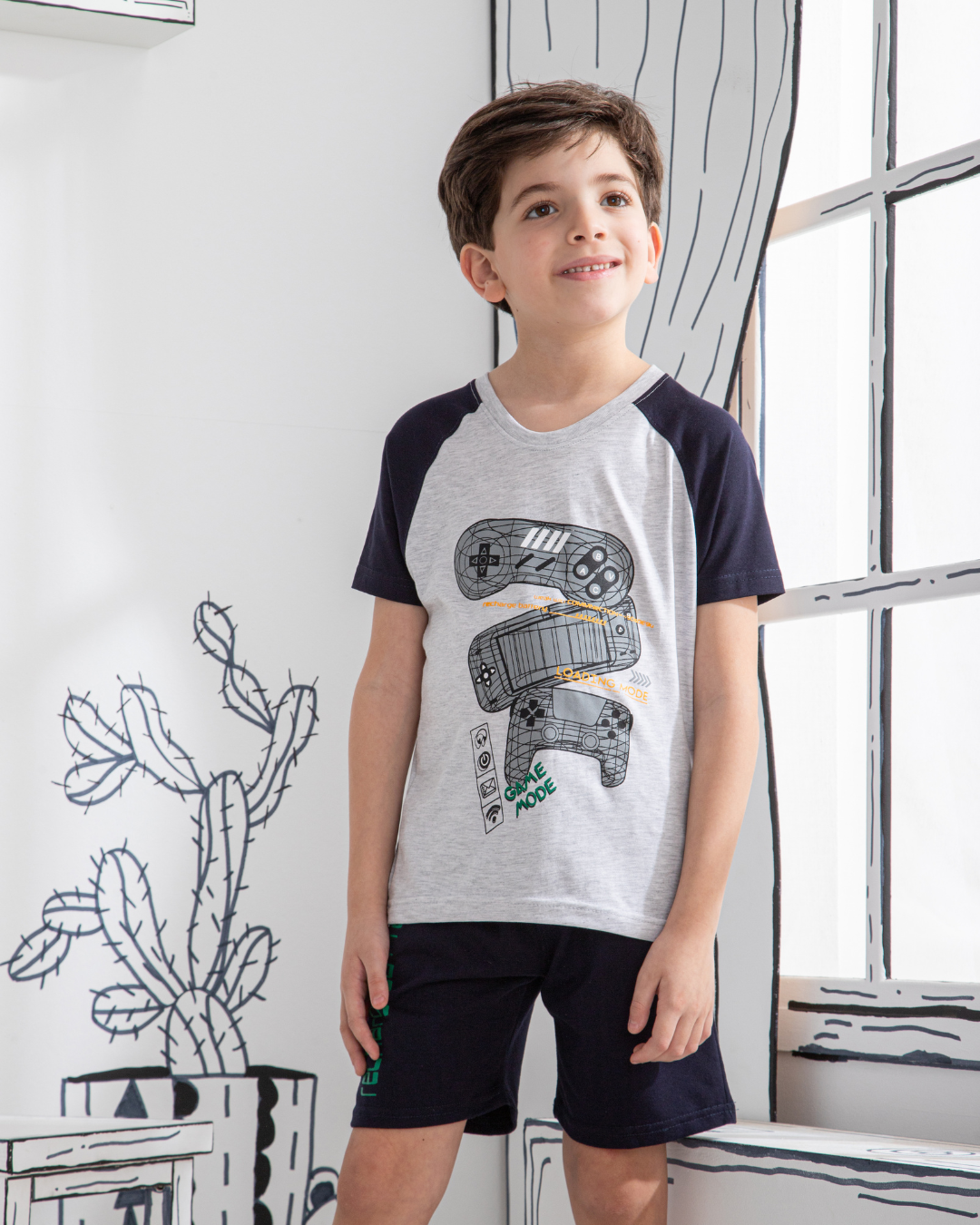 Playstation بيجامه اولادي اطفال شورت رجلان بلايستشن