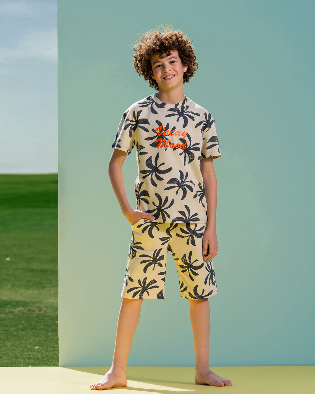 Vacay mode Boys' pajama half sleeve shorts