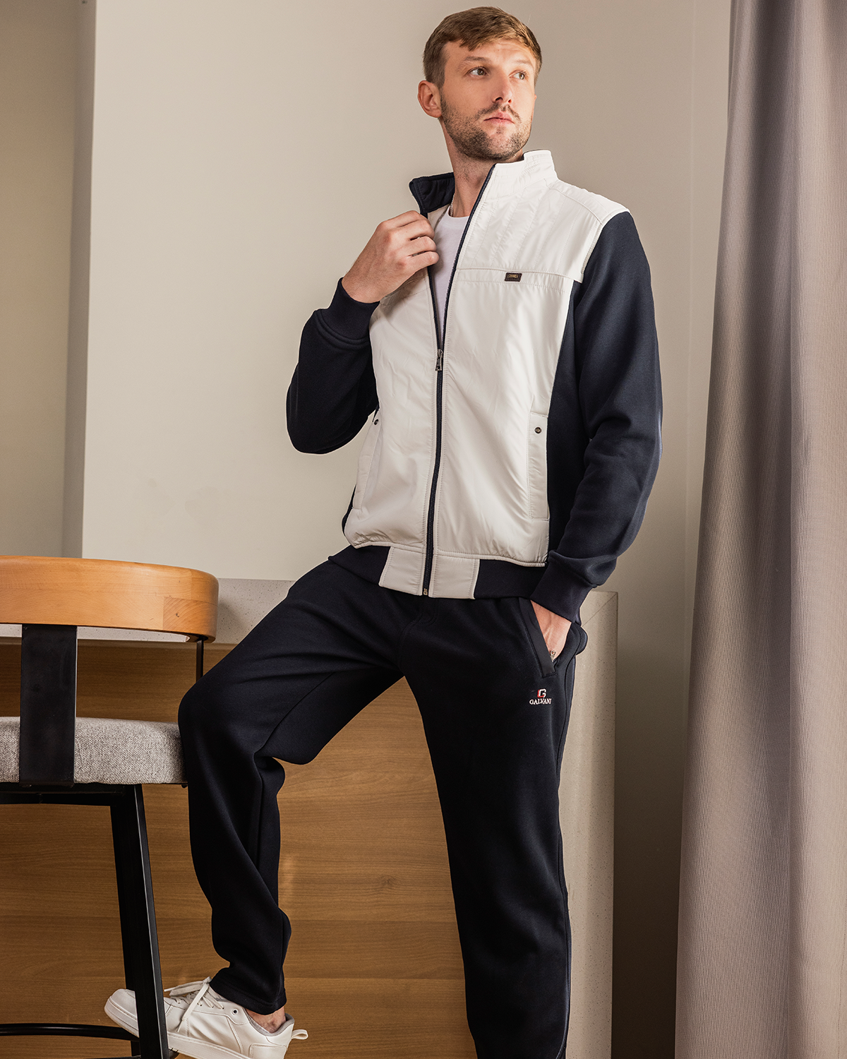 GALVANI men's pajamas with a white zipper