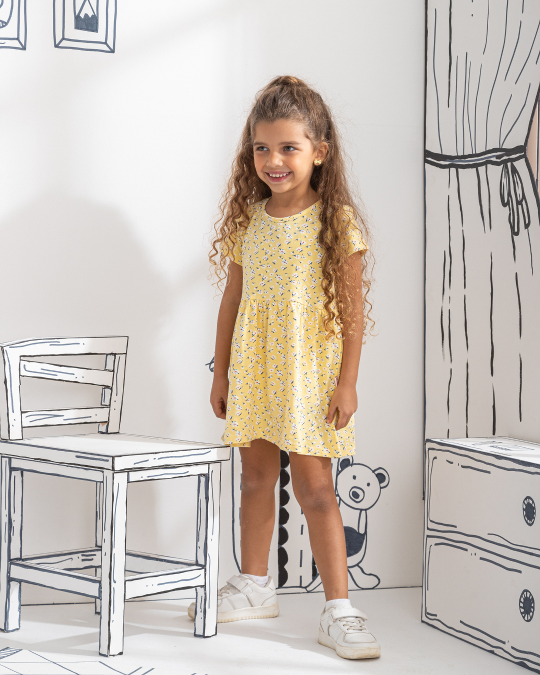 Floral dress Children's dress for girls printed with flowers