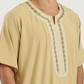 عبايه رجالي نص كم سادة مطرزة 02