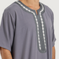 عبايه رجالي نص كم سادة مطرزة 02
