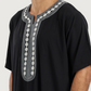 عبايه رجالي نص كم سادة مطرزة 02
