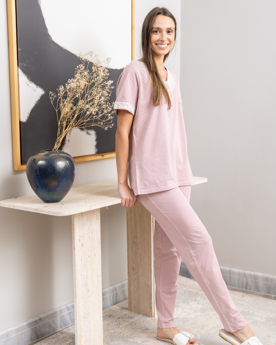 flower بيجامه حريمي مطرز