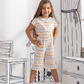 Boho stripe girls jumpsuit with long sleeves