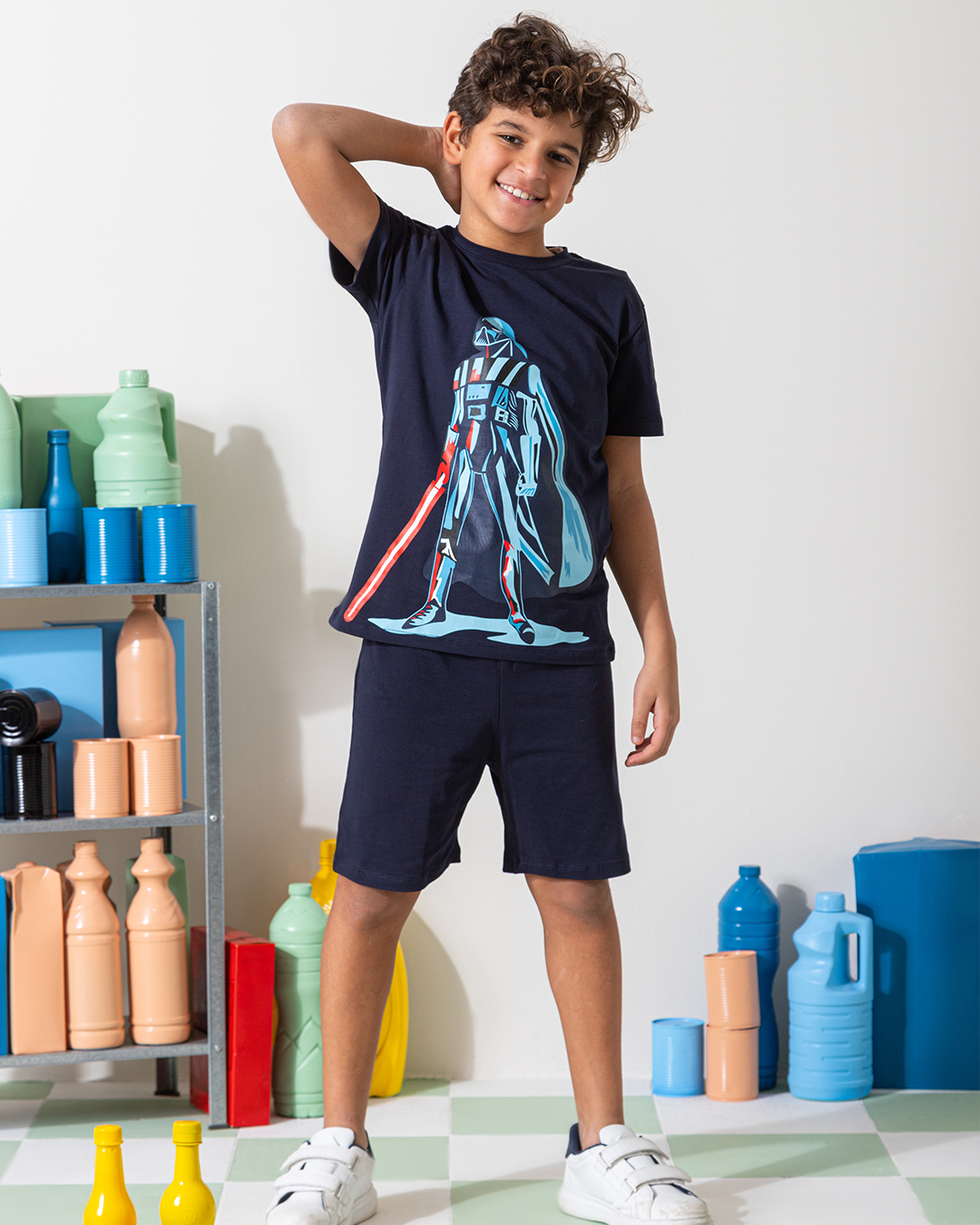 MARVY Star Warz  بيجامة اولادي محير كحلي