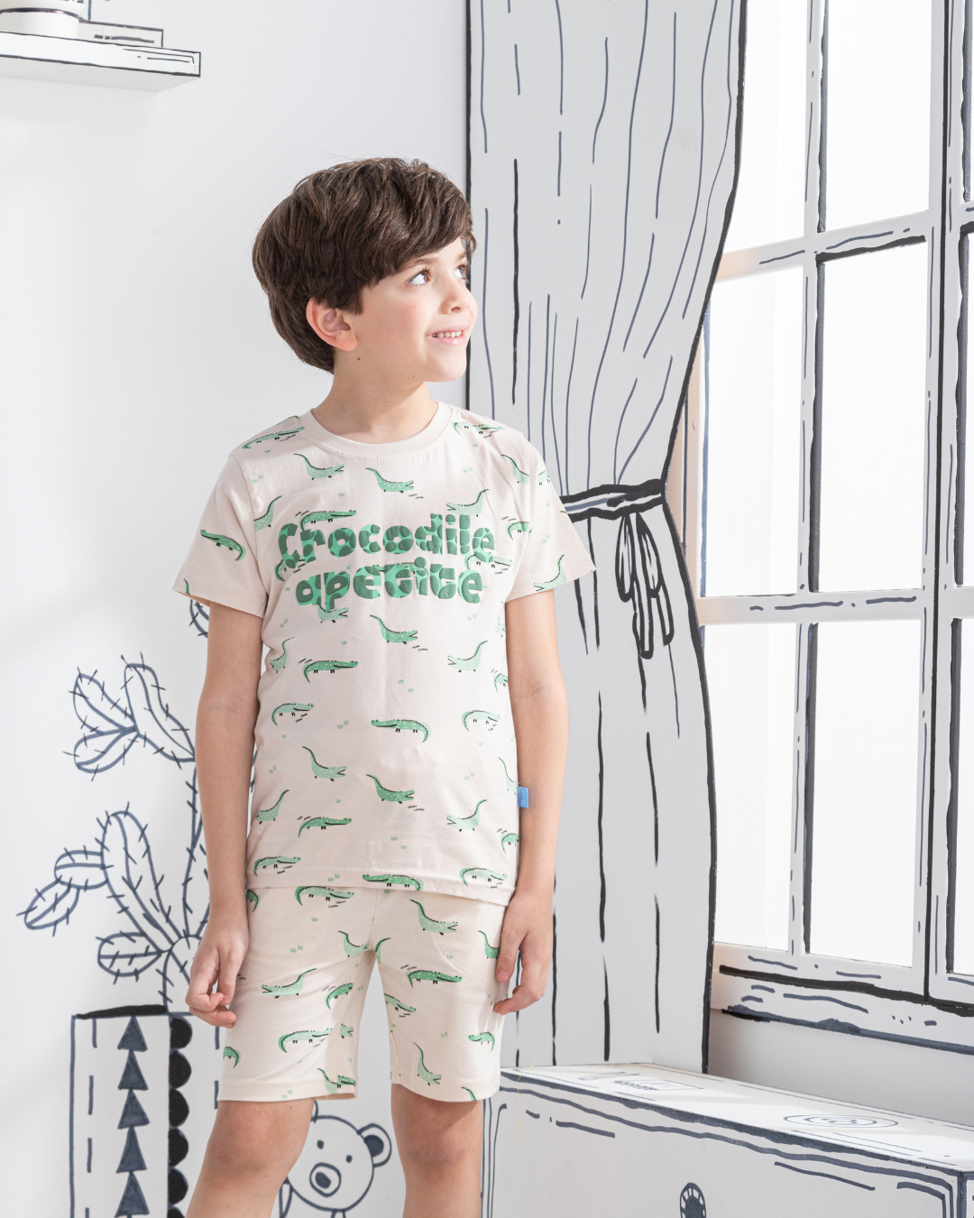 Crocodile apetite بيجاما أولادي نُص كُم