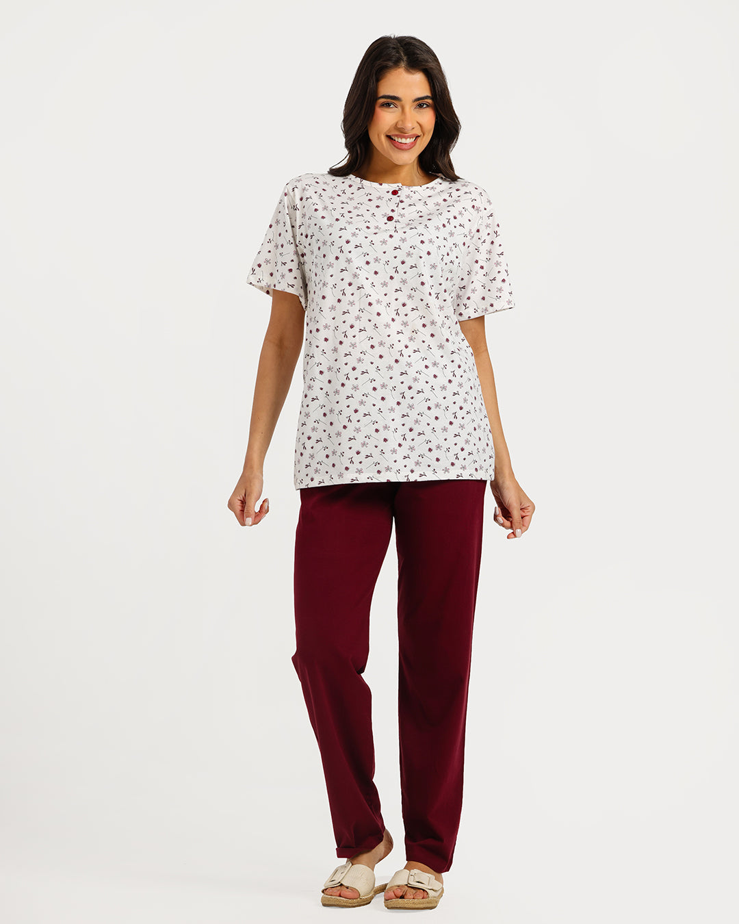 Women's Short Sleeve Pajama Set with Pants