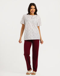 Women's Short Sleeve Pajama Set with Pants