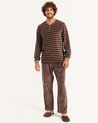 بيجاما رجالى قطيفة بنطلون ساده