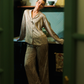 Button Up Pajama pants Printed Satin
