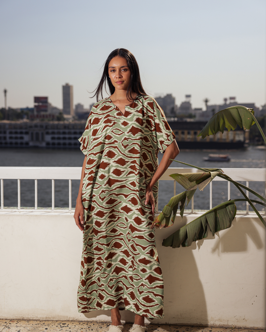 151 قميص فسكوز نص كم مشجر