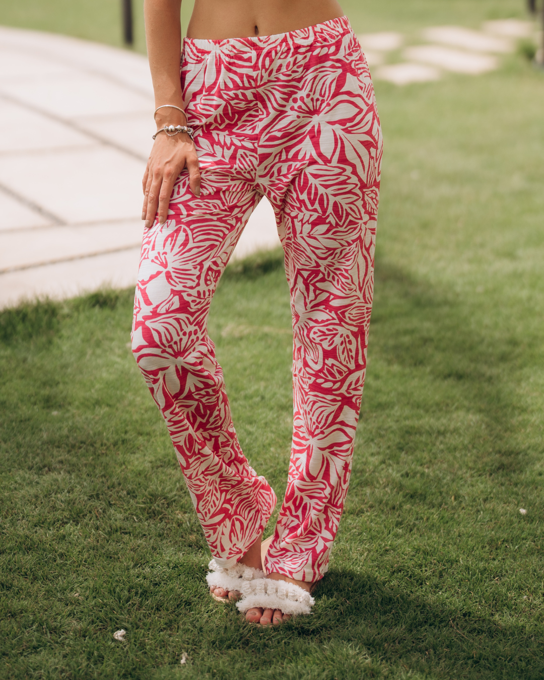 Floral women's trousers