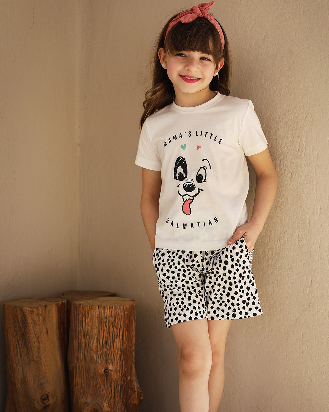 Mama's little Dalmatian بيجاما بناتي نُص كُم
