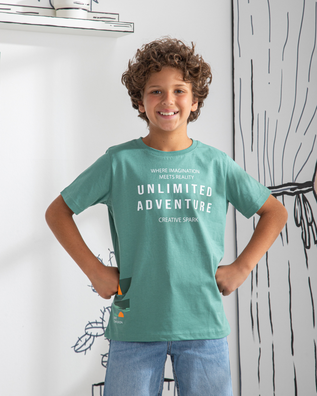 Unlimited Adventure تيشرت أولادي نص كم