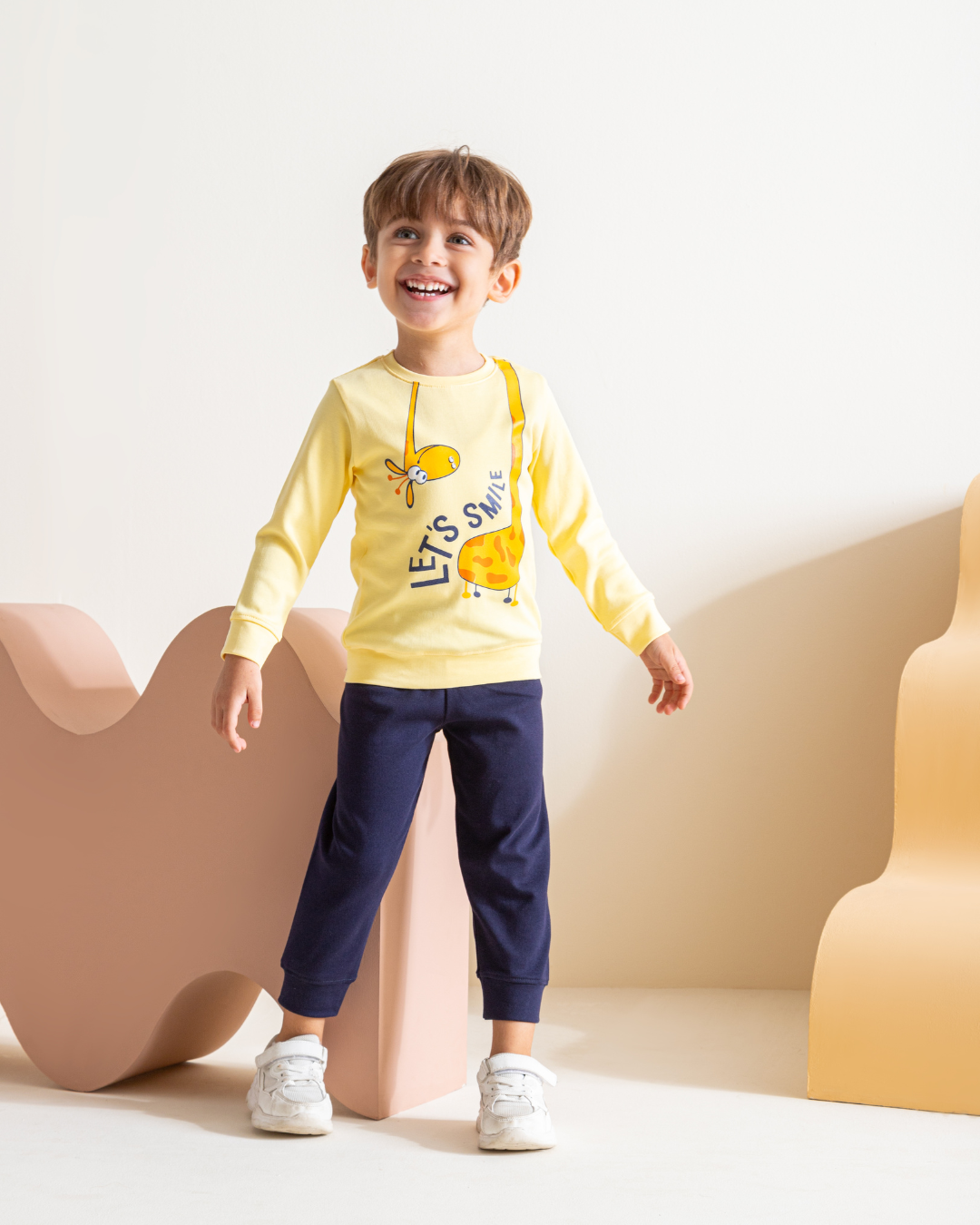 Let's Smile بيجامه اولادي طقم طباعة  انترلوك