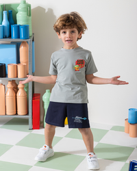 MARVY ALIENS بيجامة اولادي وسط فضي