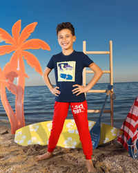 sk8 4 ever بيجامه اولادي اطفال نص كم وبنطلون