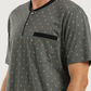 Men's Short Sleeve Pajamas with Round Neck Pants