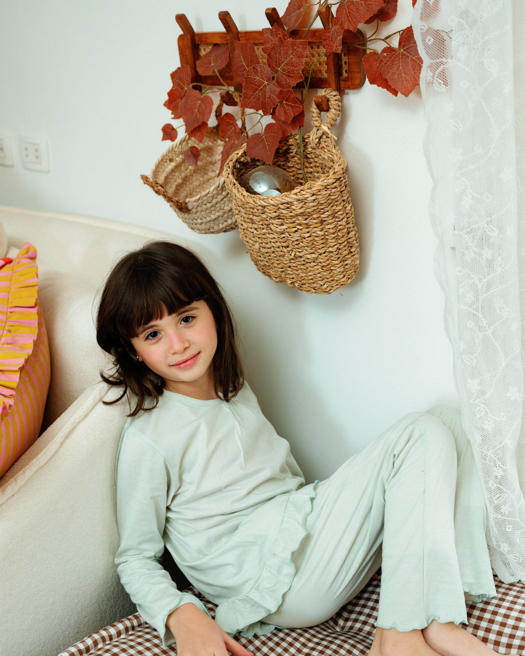 بيجاما بناتى بكم و كرنشه صغيره