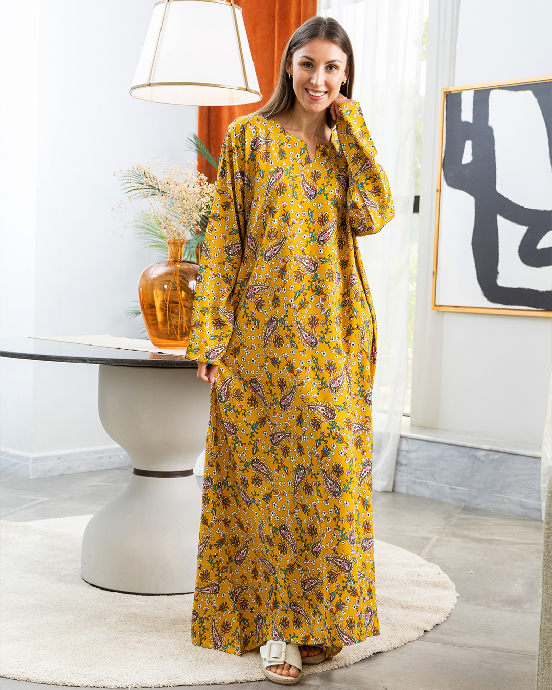 Viscose shirt with floral sleeves 55